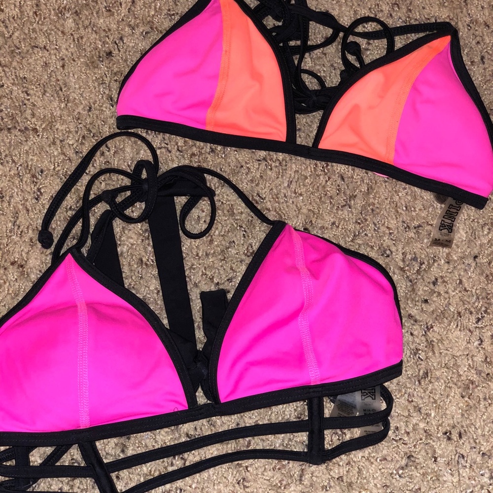 PINK triangle bikini tops